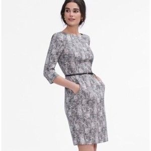 MM. LaFleur Etsuko Crackle Sheath Dress Size 6 with pockets Timeless Career A54